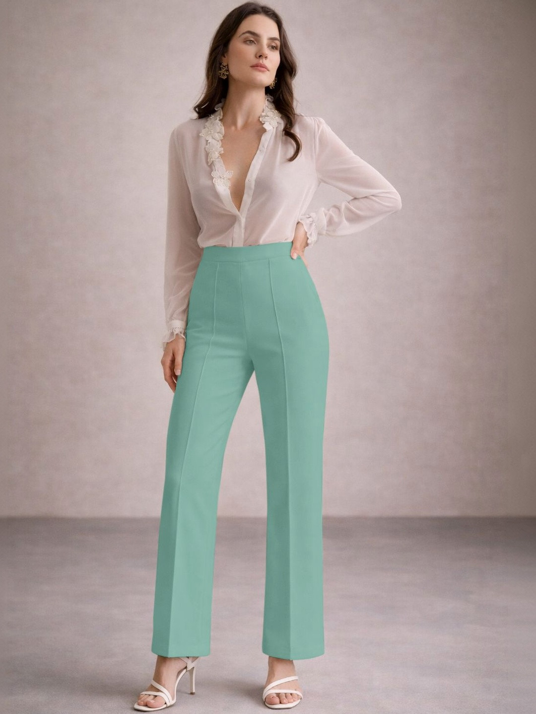 JAMES&GEORGE Women Relaxed Easy Wash Trousers