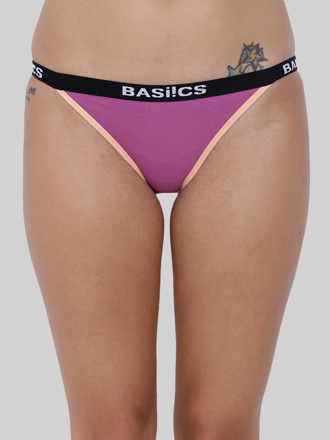 BASIICS by La Intimo Women Low-Rise Thong Briefs BCPBR09-Purple