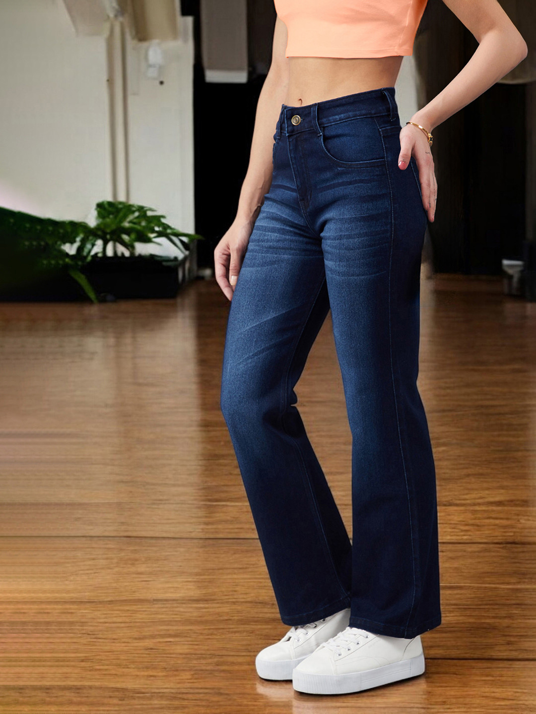 Miss Chase Women Wide Leg Stretchable Jeans