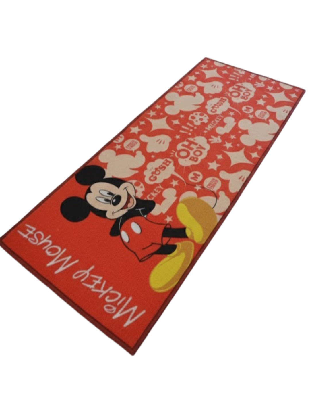 Athom Living Mickey Mouse Character Theme Kids Nylon Runner Carpet Red Anti Skid 60x140 cm