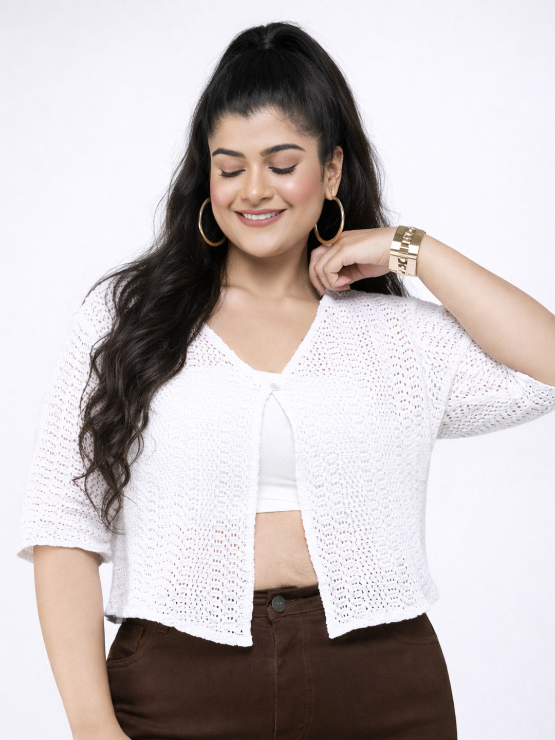 Style Quotient Plus Women Button Shrug
