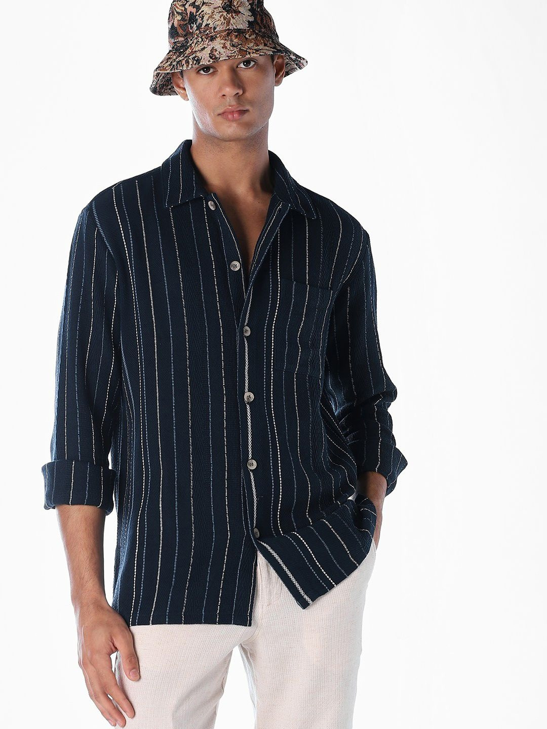 Jack & Jones Men Multi Stripes Striped Casual Shirt