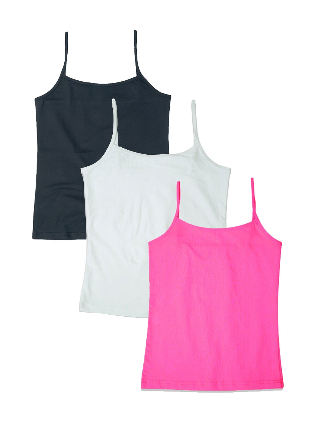 BRAAFEE Girls Pack of 3 Cotton Non Padded Camisoles