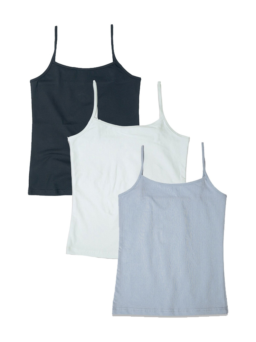 BRAAFEE Girls Pack of 3 Cotton Non Padded Camisoles