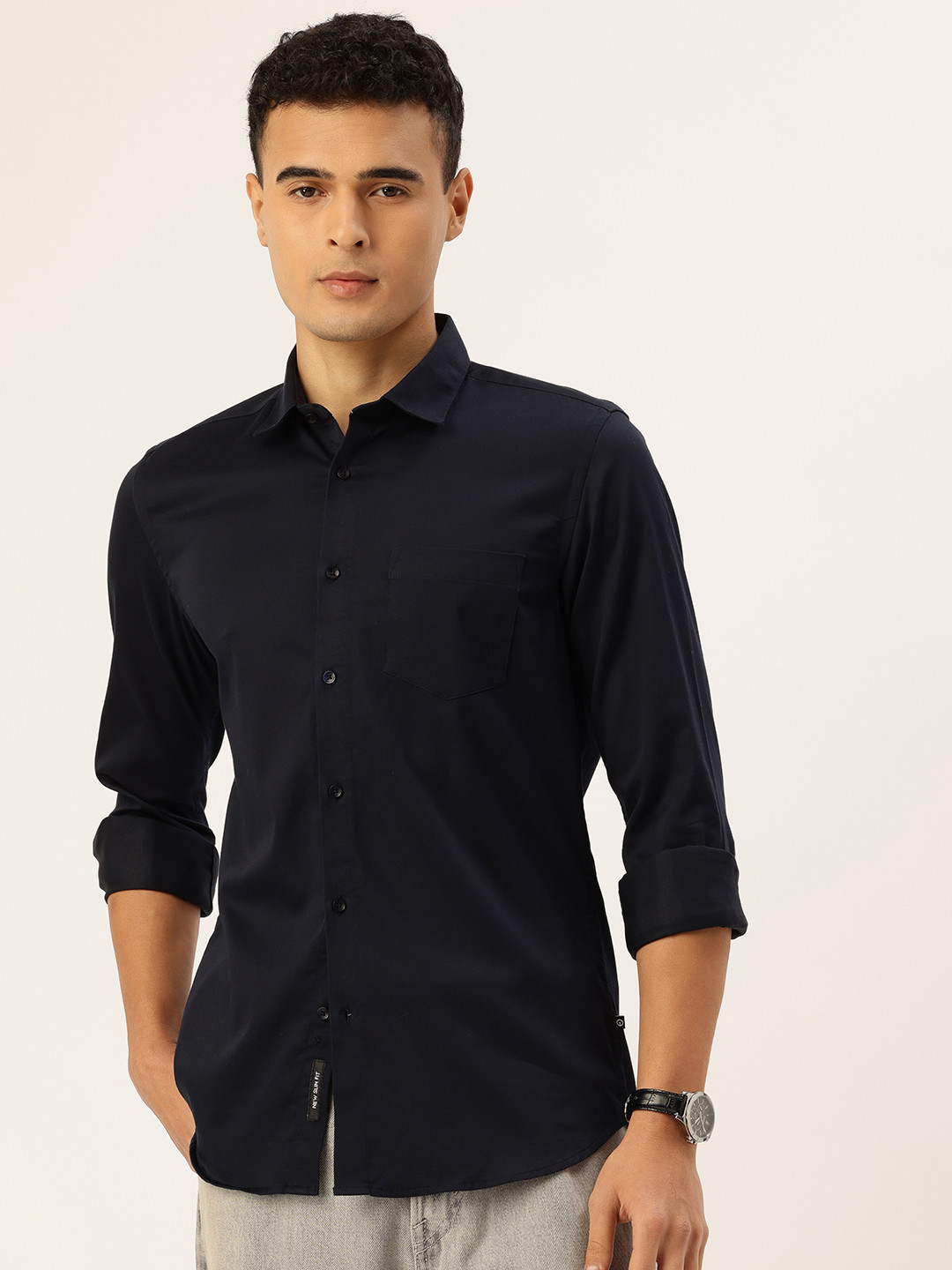 Integriti Slim Fit Spread Collar Casual Shirt