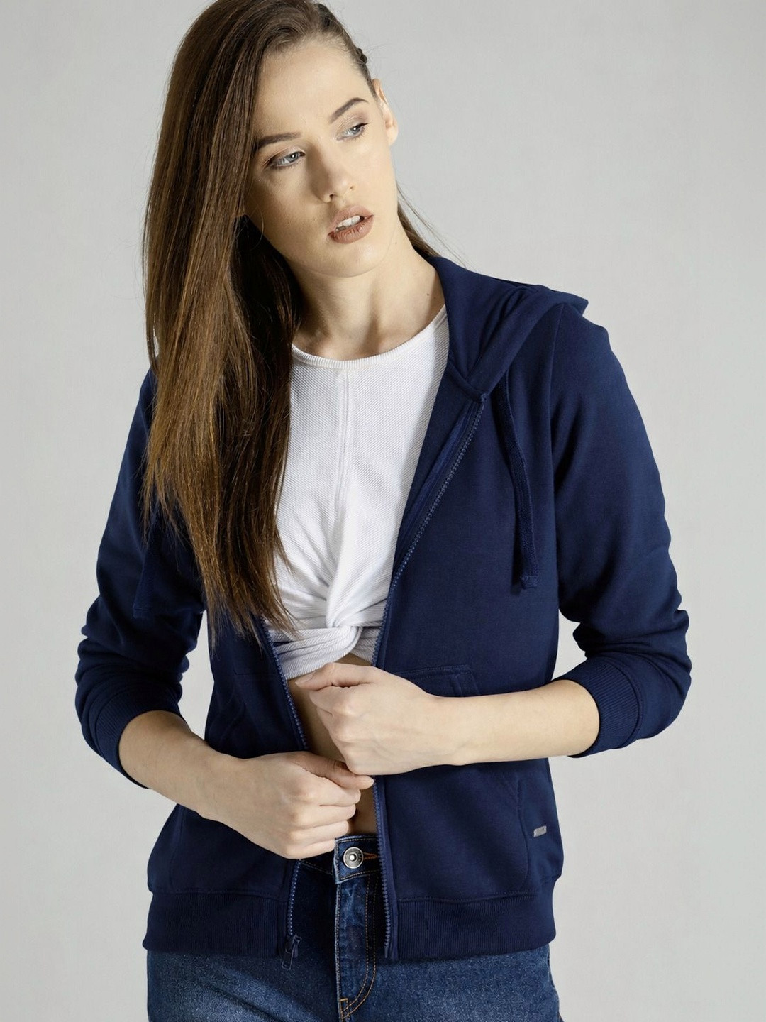 The Roadster Lifestyle Co Hooded Front-Open Sweatshirts