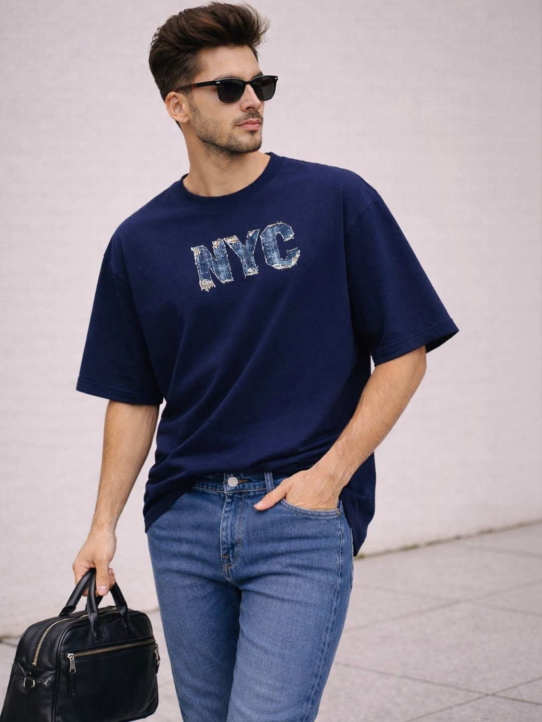Moda Rapido Men Typography Printed Drop-Shoulder Sleeves T-shirt