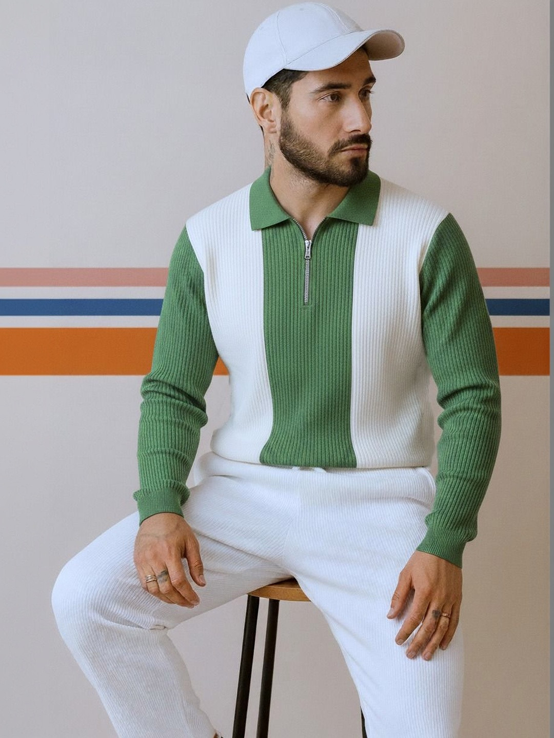 Mobox Men Colourblocked Polo Collar T-shirt