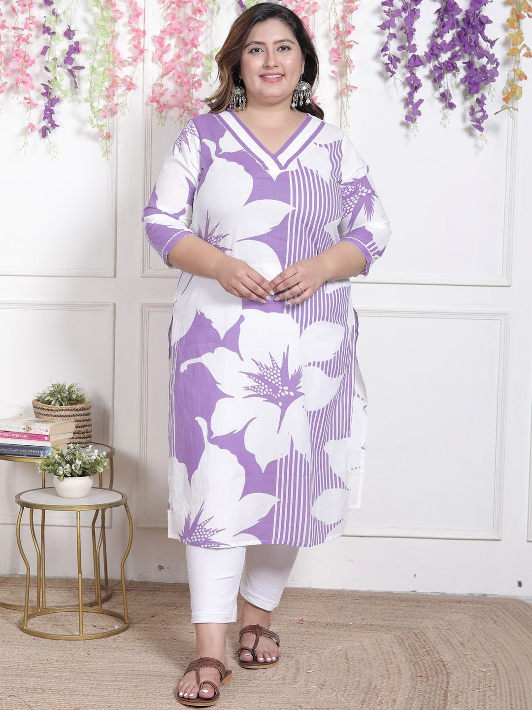 AKRITIK Women Floral Printed Block Print Kurta