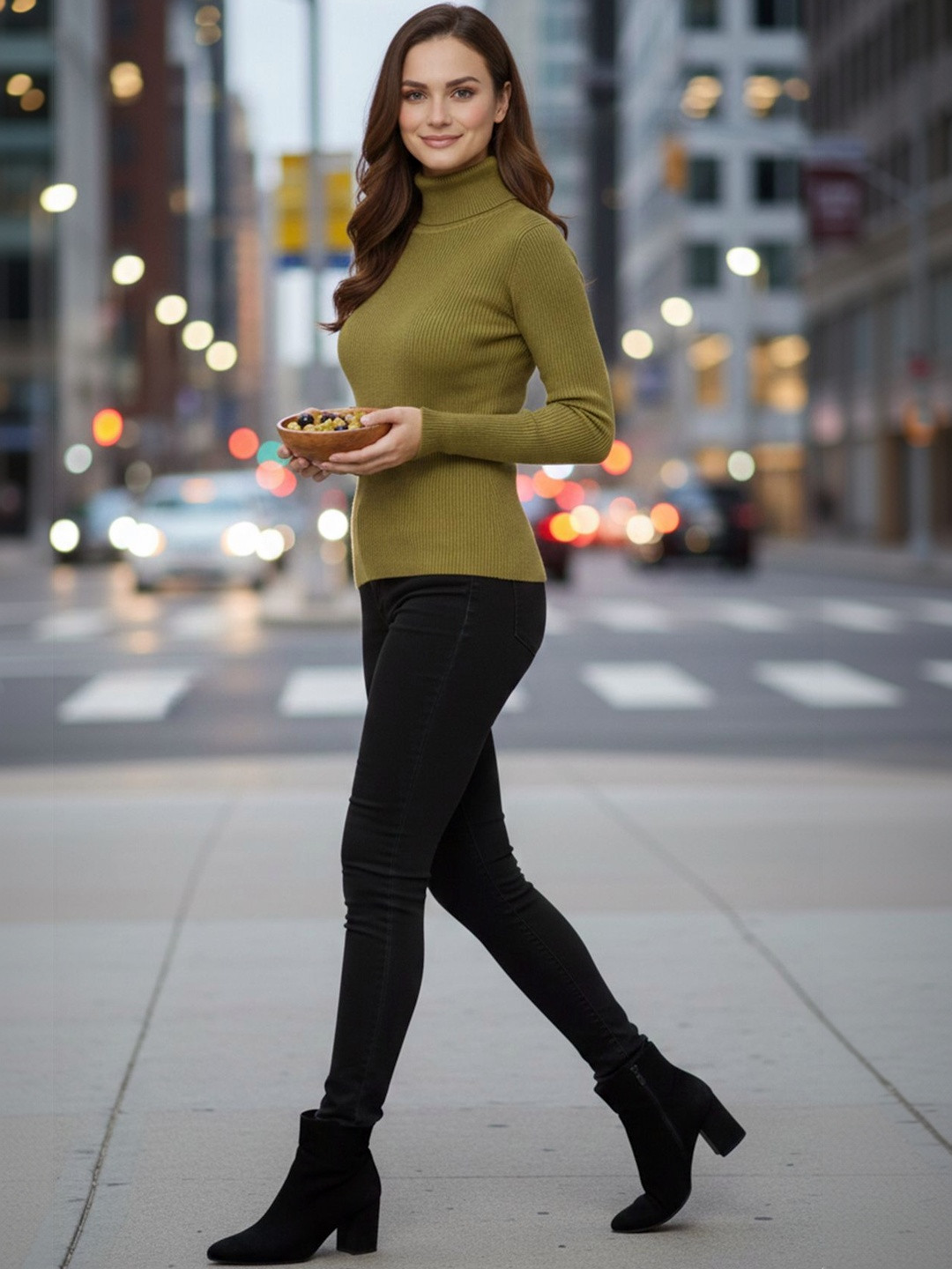 LASOON Women Ribbed Woollen Pullover