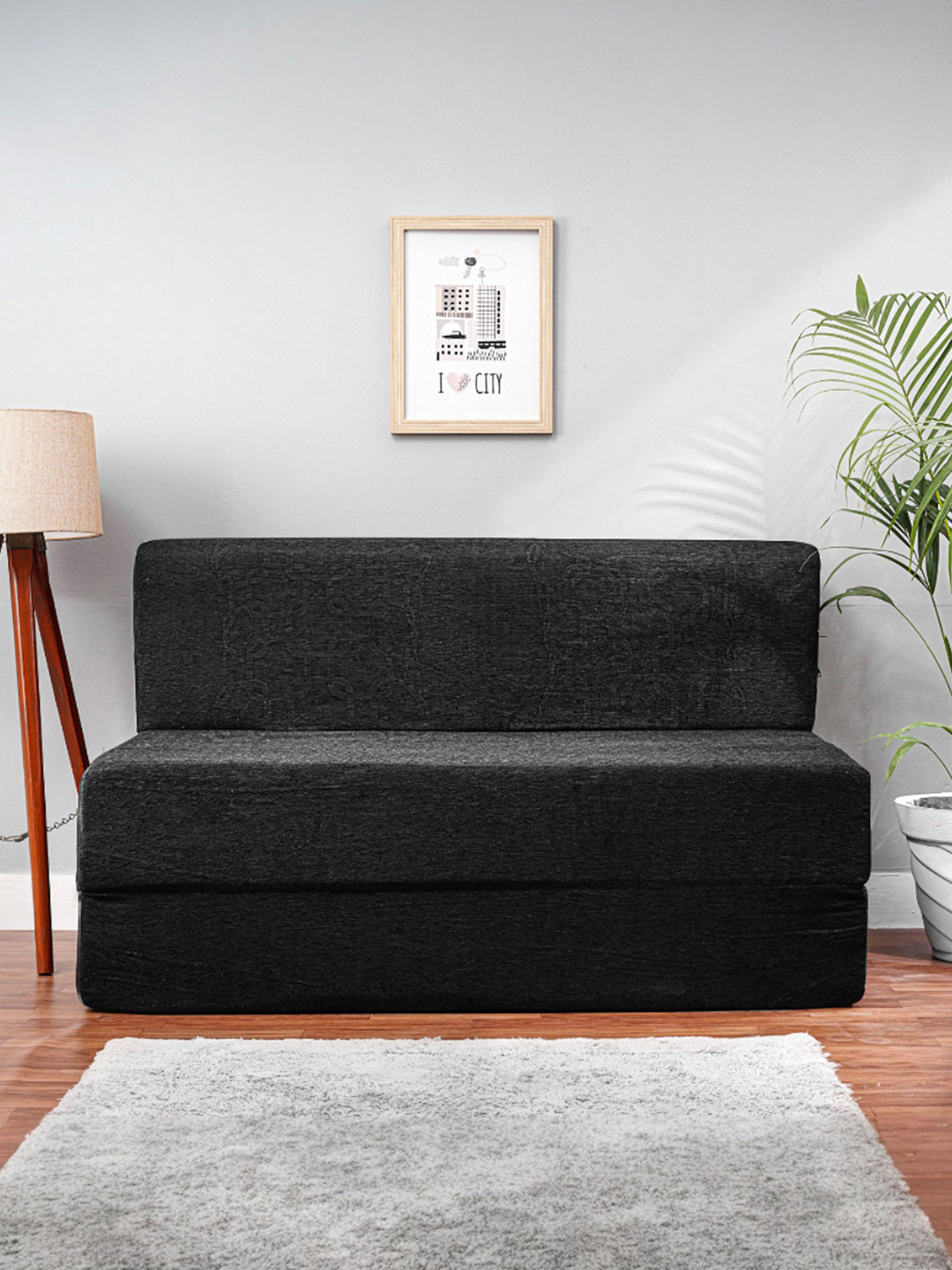 Solis Primus Comfortable Two Seater Black Comfort Sofa-Bed