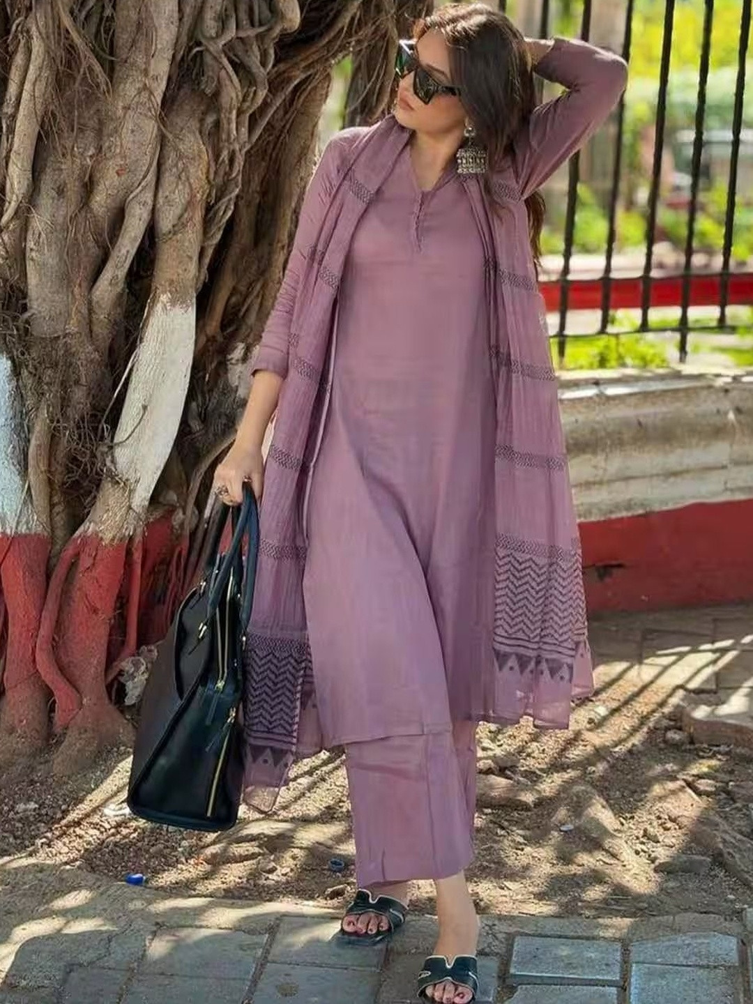 SHLOKFASHIONS Women Regular Kurta with Trousers & With Dupatta