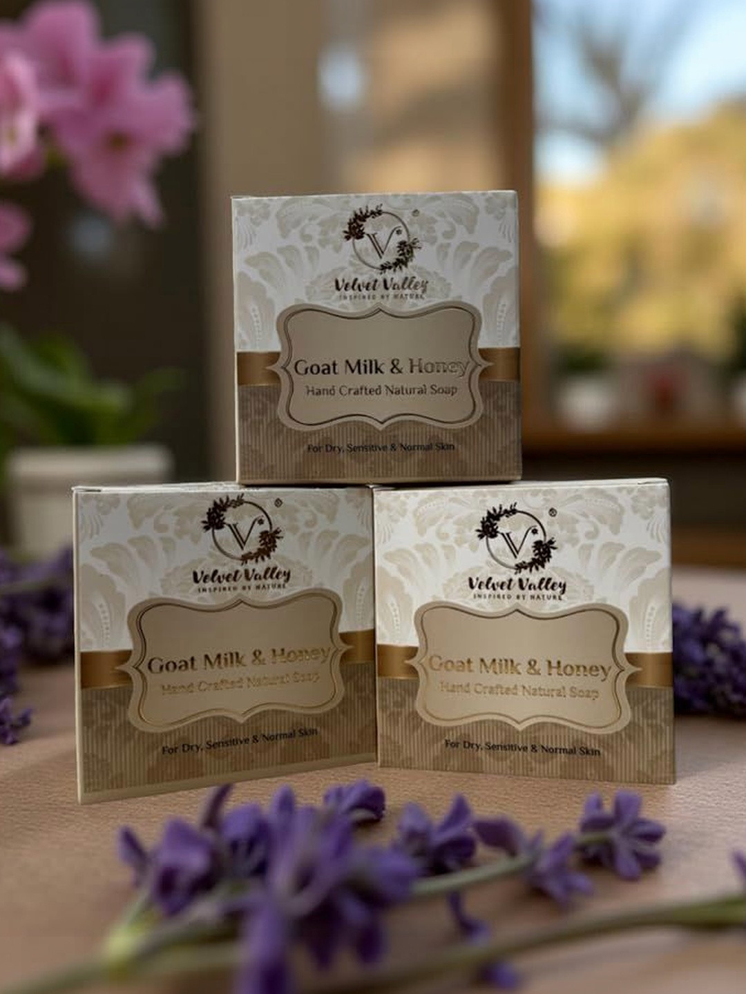 VELVET VALLEY Set Of 3 Goat Milk Soap- 100 g Each