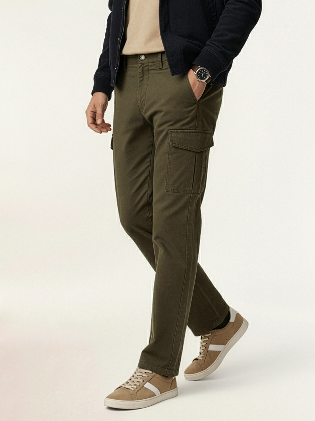 Nautica Men Pure Cotton Cargo Trousers