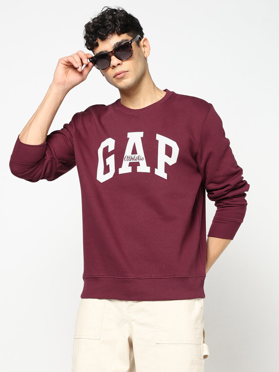 GAP Men Logo Print Crew Neck Sweatshirt