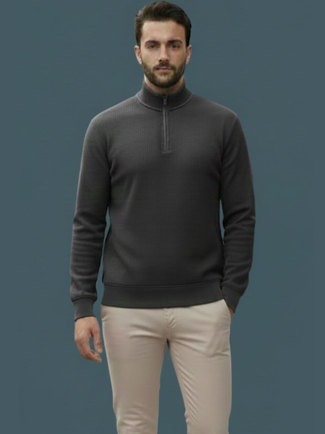 Parona Men High Neck Sweatshirts