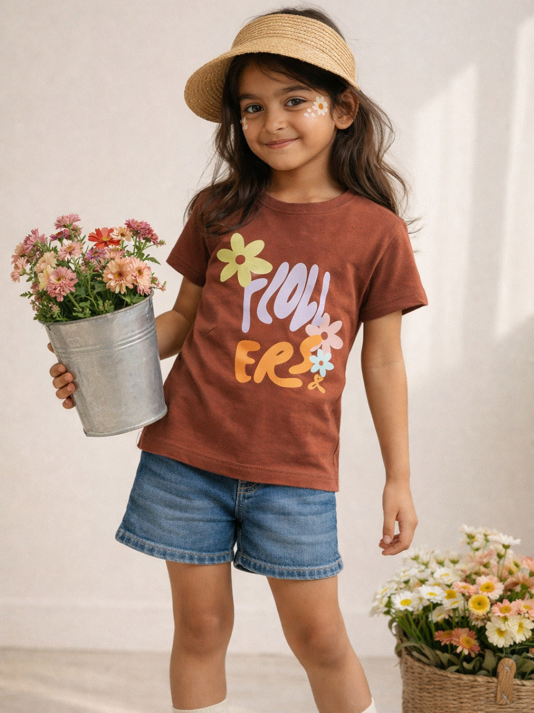 TALES & STORIES Girls Typography Printed Slim Fit T-shirt