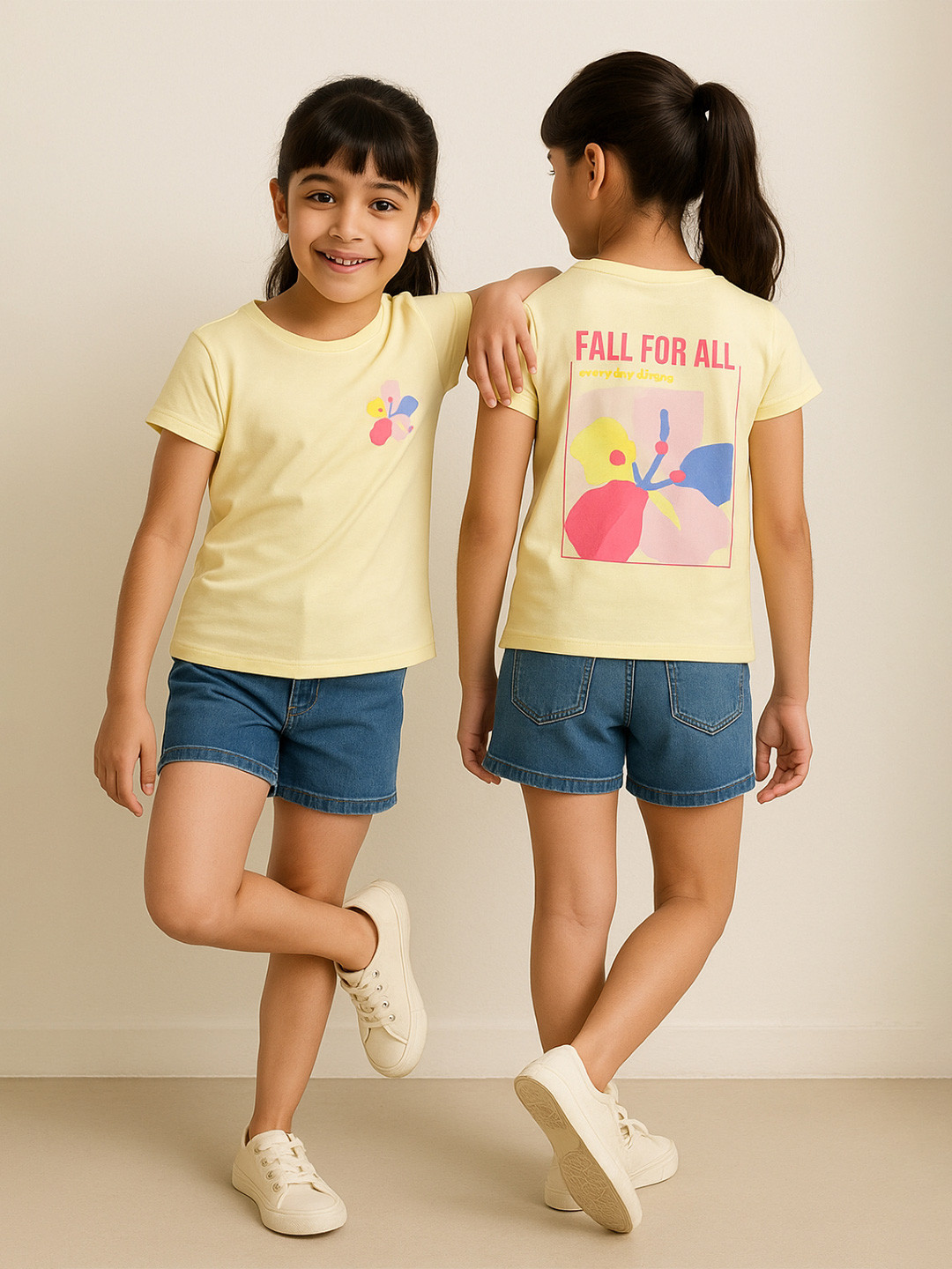 TALES & STORIES Girls Graphic Printed Slim Fit T-shirt