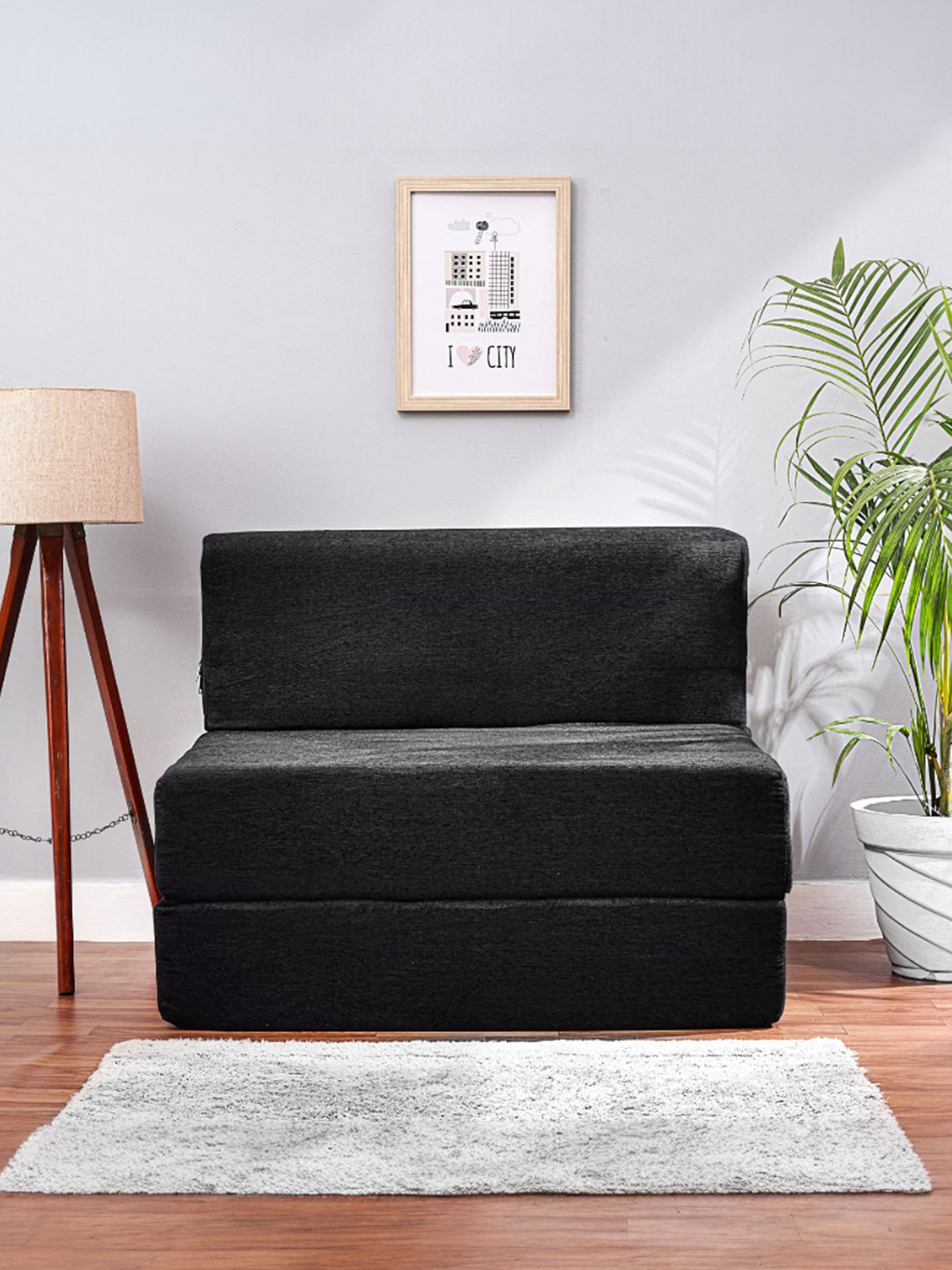 Solis Primus Comfort One seater for all Black Foam Fold Out Sofa-Bed