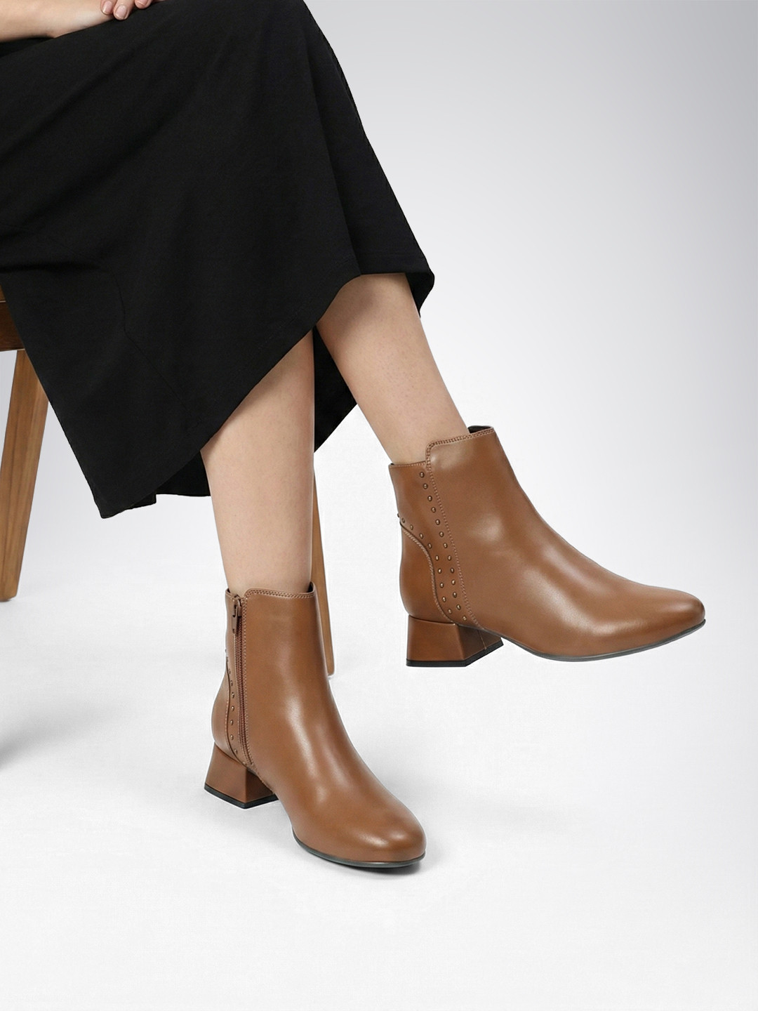 The Roadster Life Co. Women Studded Block-Heeled Boots