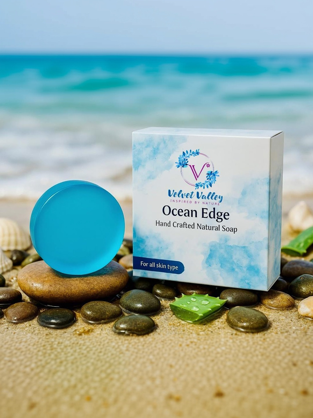 VELVET VALLEY Set Of 3 Ocean Edge Handmade Soap Bar - 100 g Each