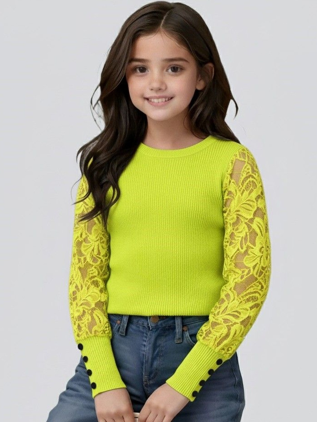 WAHOO Kids Lace Trimmed Top