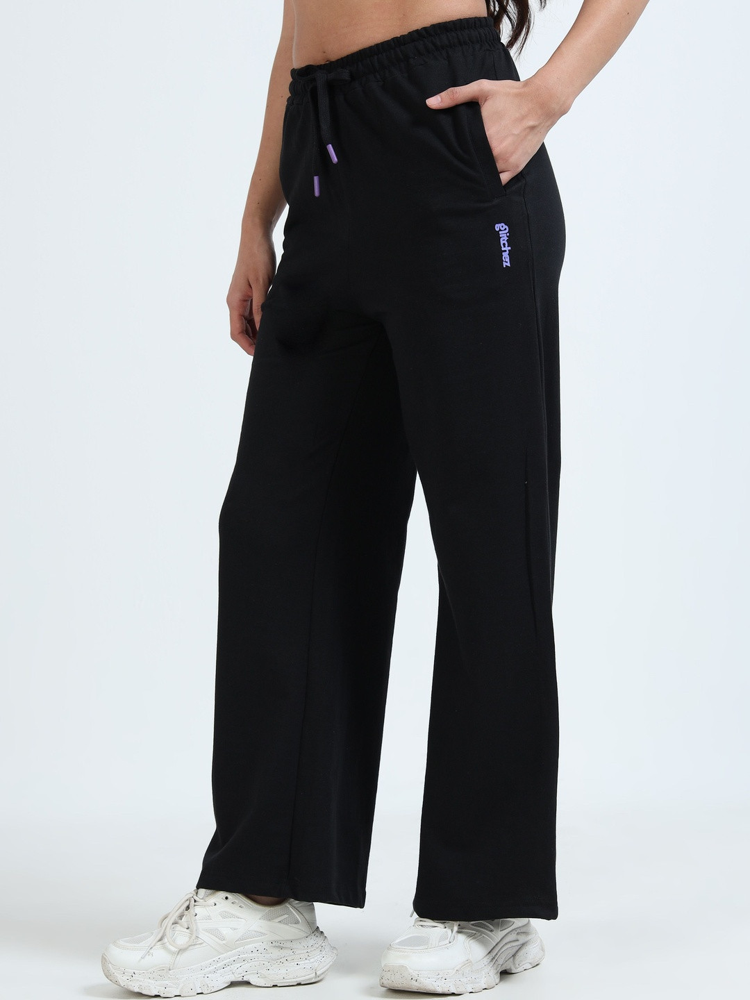 glitchez Women Cotton Mid-Rise Track Pants