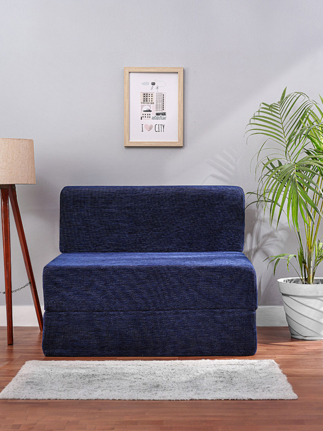Solis Primus Comfort One seater for all Blue Foam Fold Out Sofa-Bed
