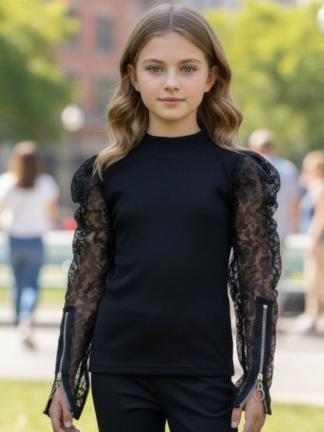 WAHOO Girl's Black Trending Top