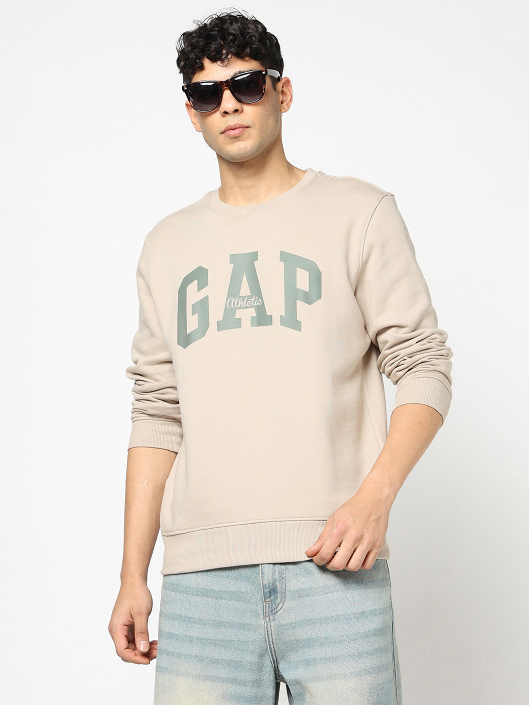 GAP Men Logo Print Crew Neck Sweatshirt
