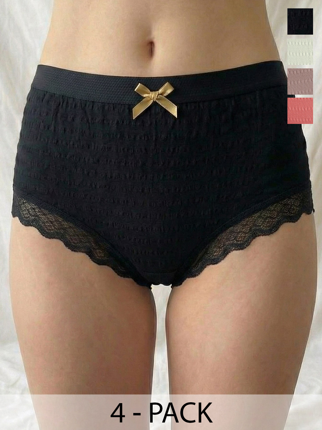 Moda Rapido Pack of 4 Ribbed Mid-Rise Hipster Briefs
