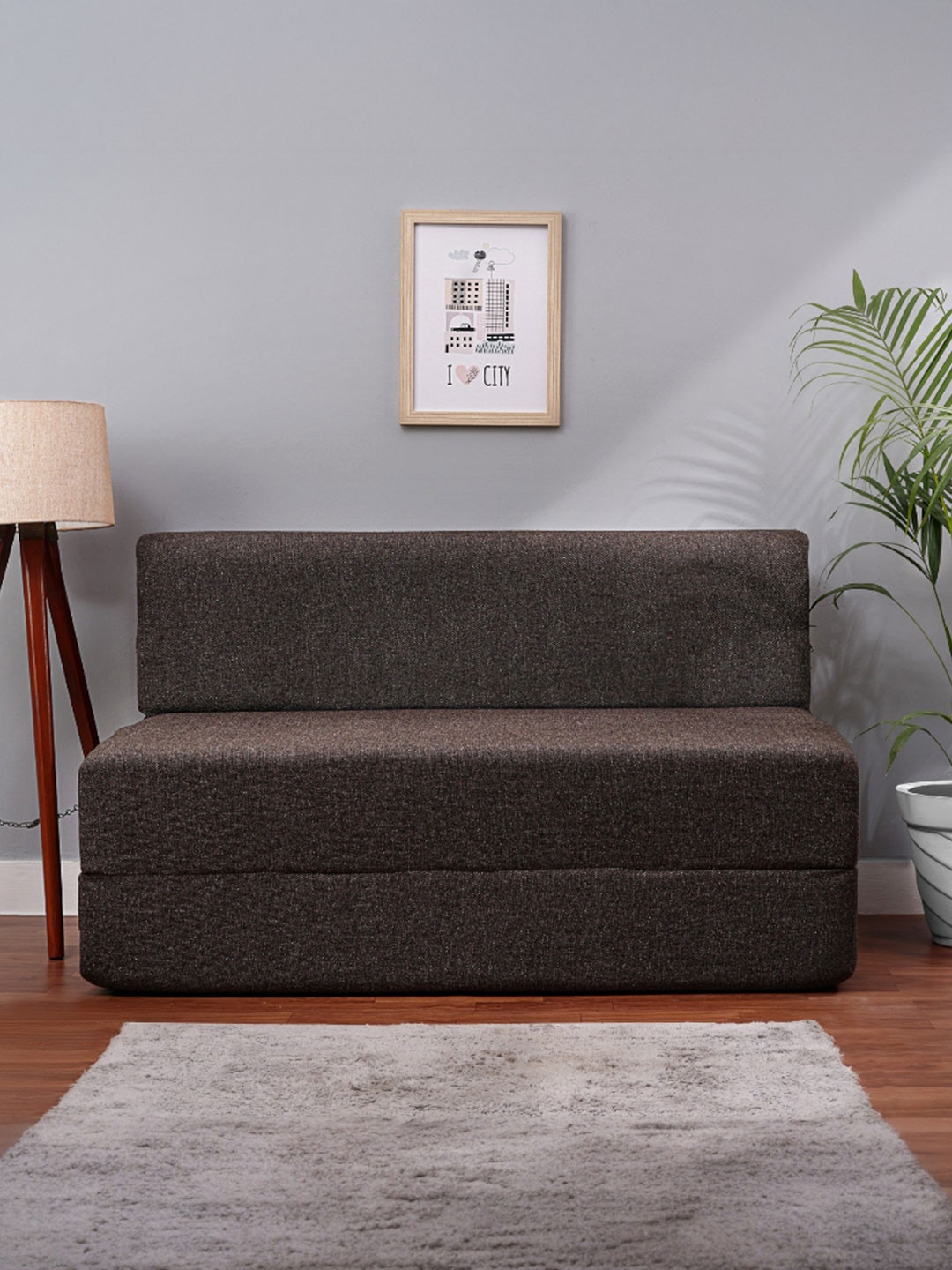 Solis Primus Comfortable Two Seater Coffee Brown Foam Inflatable Sofa & Bed