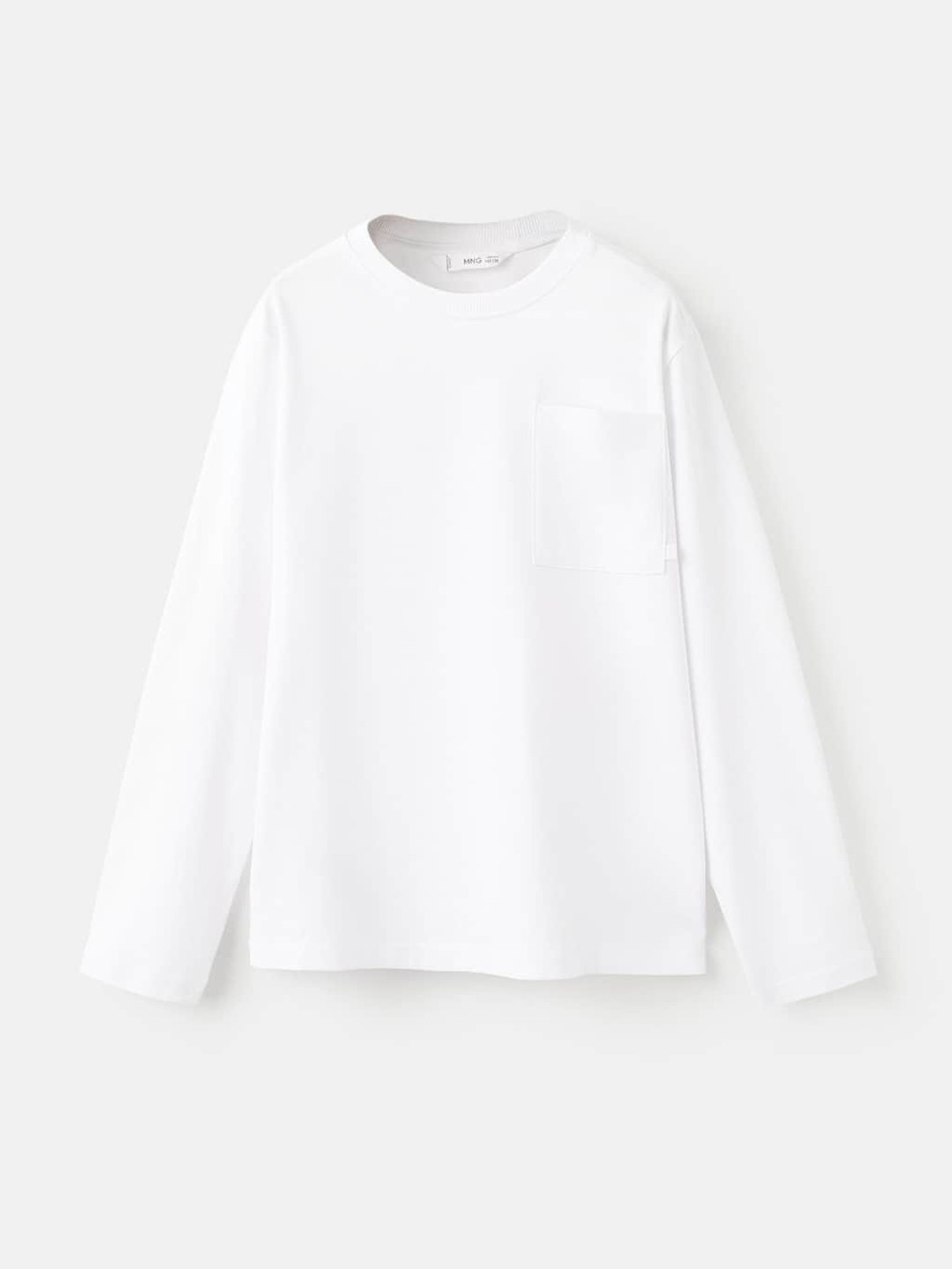 Mango Kids Boys Long Sleeves Pure Cotton T-shirt with Chest Pocket