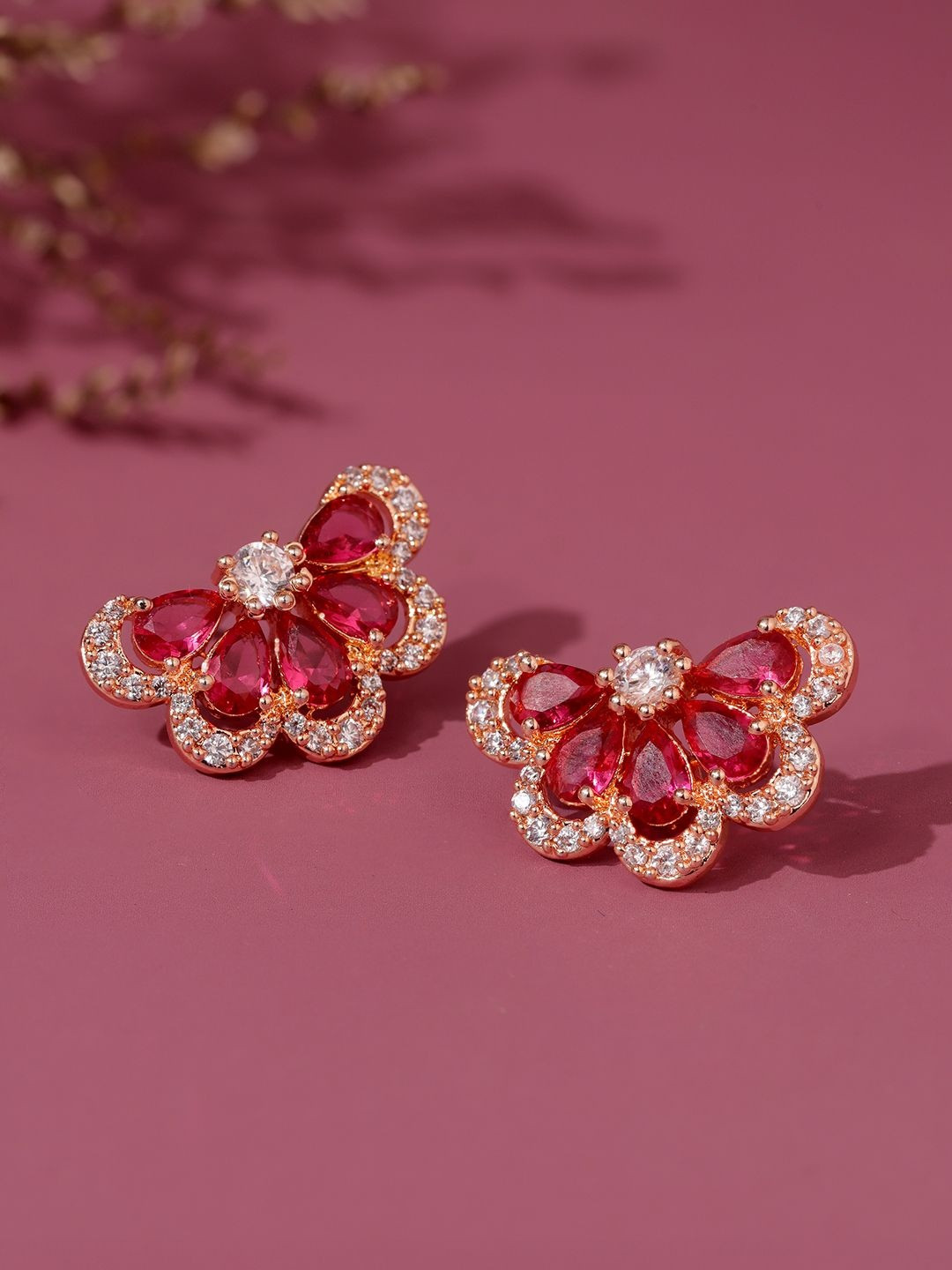 Royal Romance Ayiana Rose Gold Stud Earrings