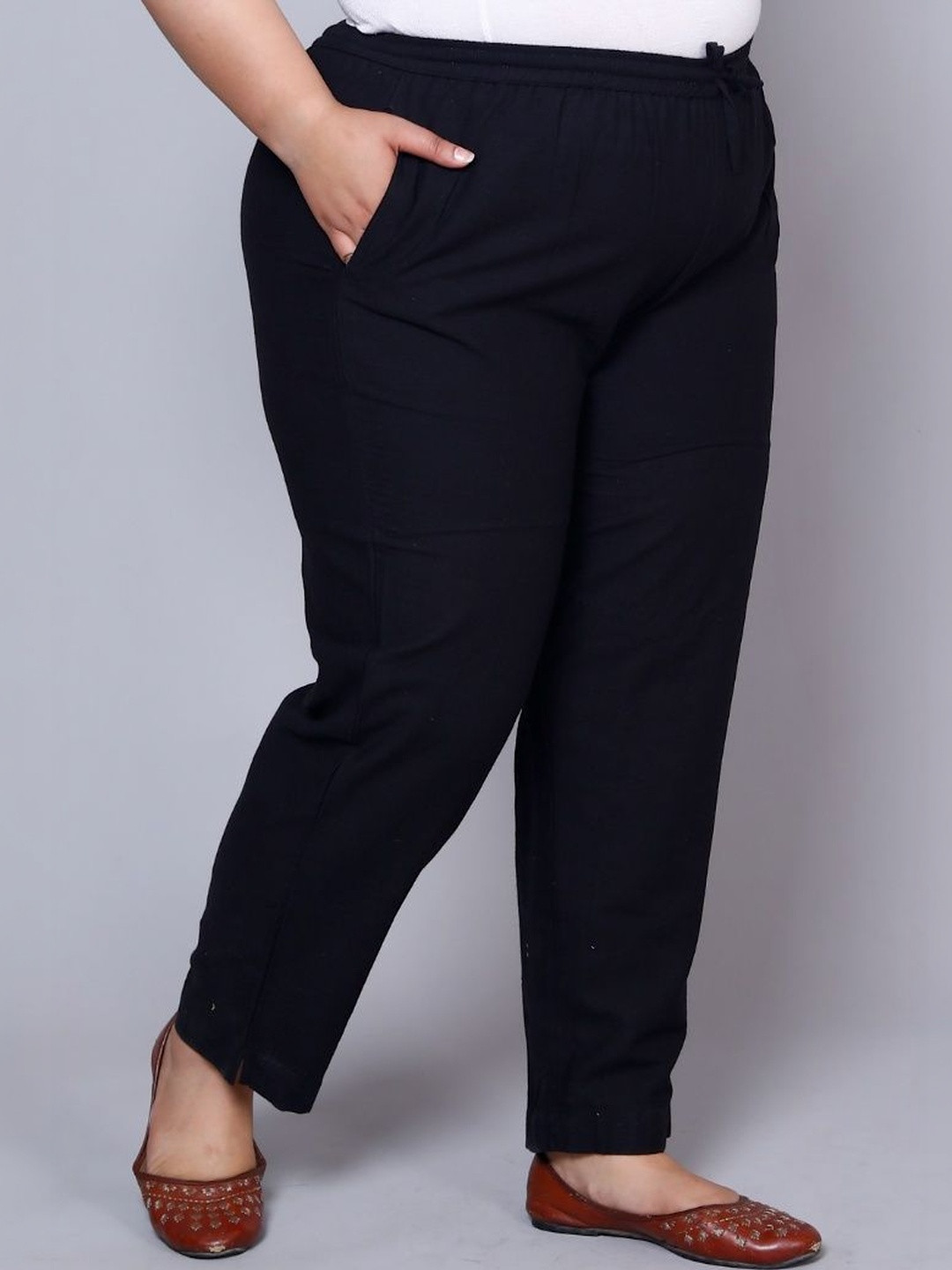 AAVONI Women Relaxed Straight Leg Trousers