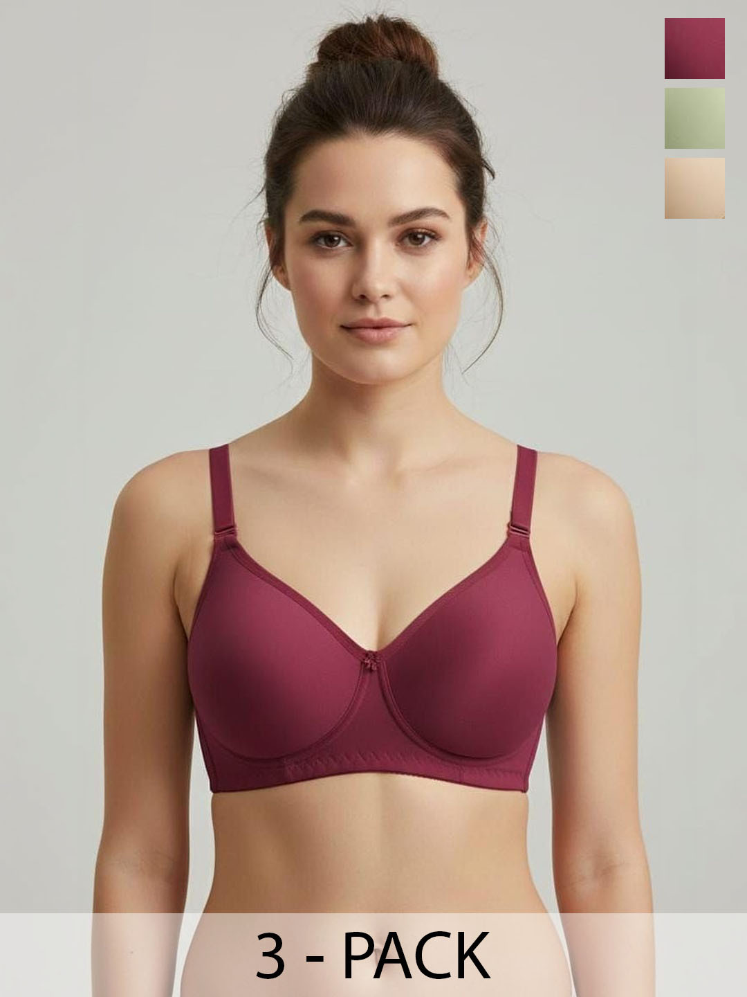 Sutjena Pack of 3 Full Coverage Lightly Padded Bras