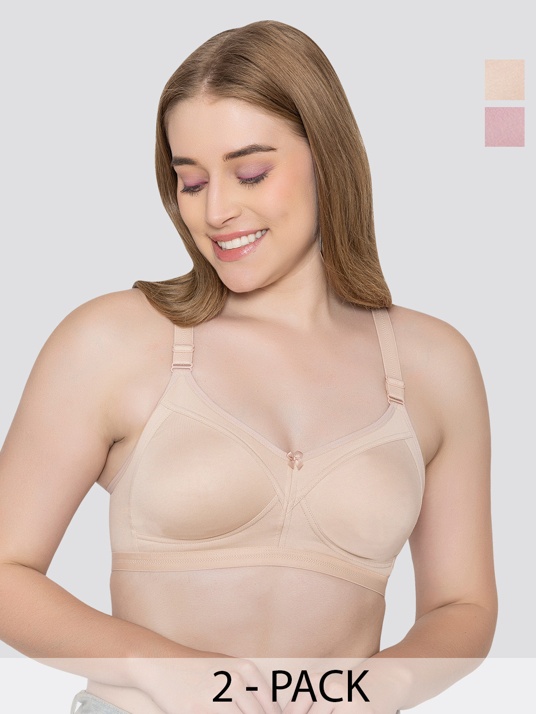 MAASHIE Pack of 2 Full Coverage Seamless Everyday Bra CR-ND