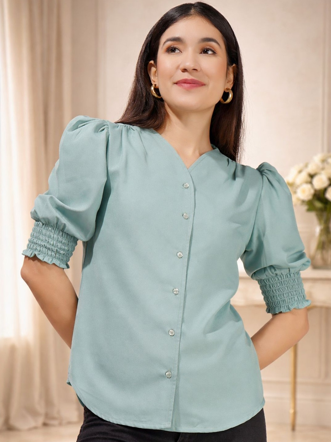 angloindu Puff Sleeve Top