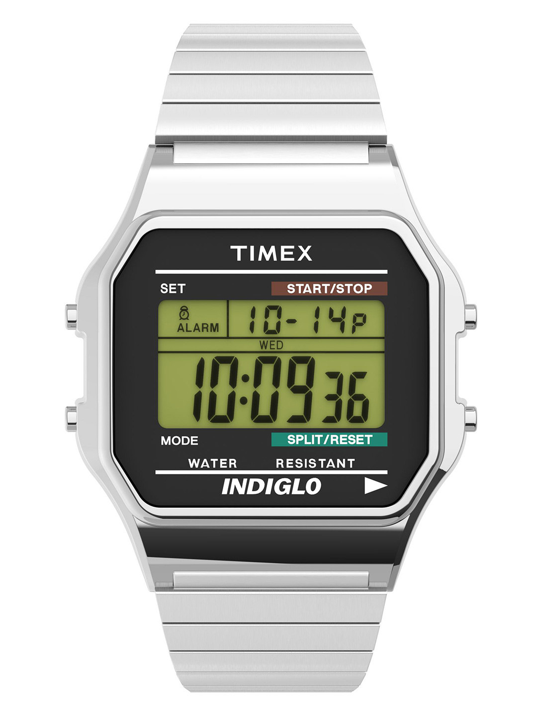 Timex Men Brass Dial & Stainless Steel Bracelet Style Straps Digital Watch T78587
