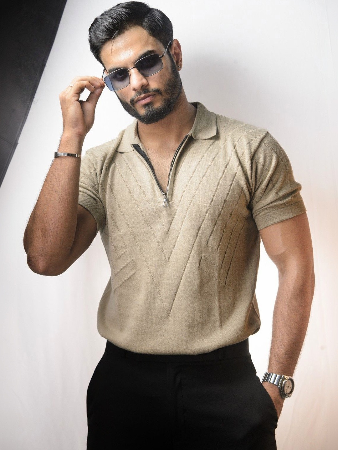 TRICOTE Men Polo Collar T-shirt