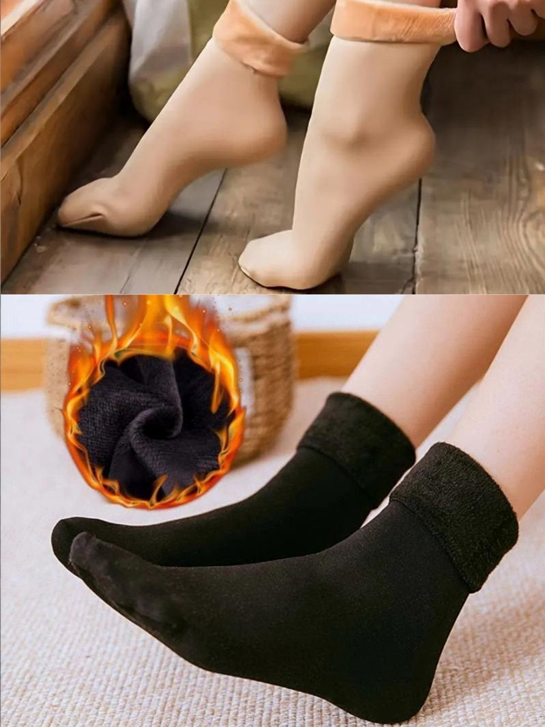 INDUS CLOUD Women Pack of 2 Wool Blend Ankle Length Socks
