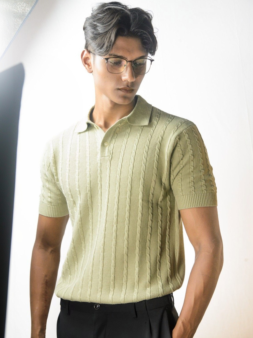 TRICOTE Men Polo Collar T-shirt