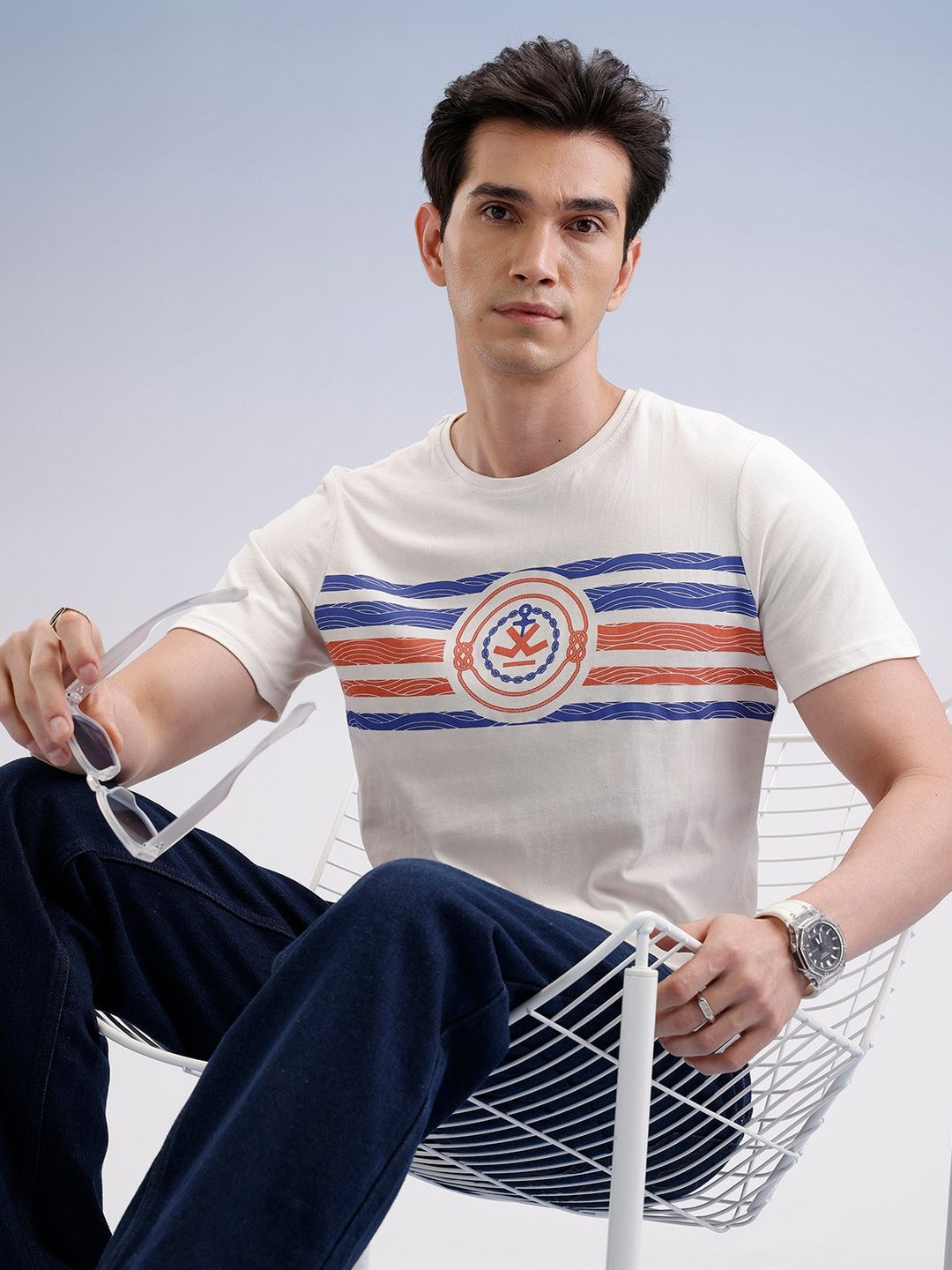 WROGN Men Printed Slim Fit T-shirt