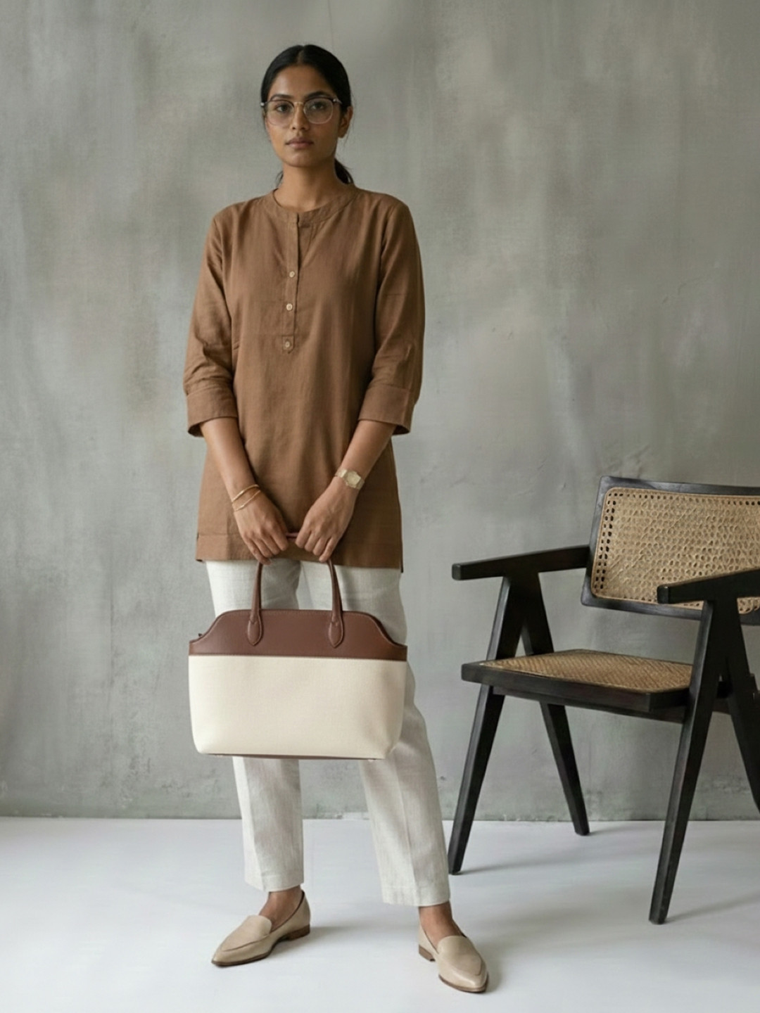 Navibhu Pure Cotton Work Tailored-Fit Kurti