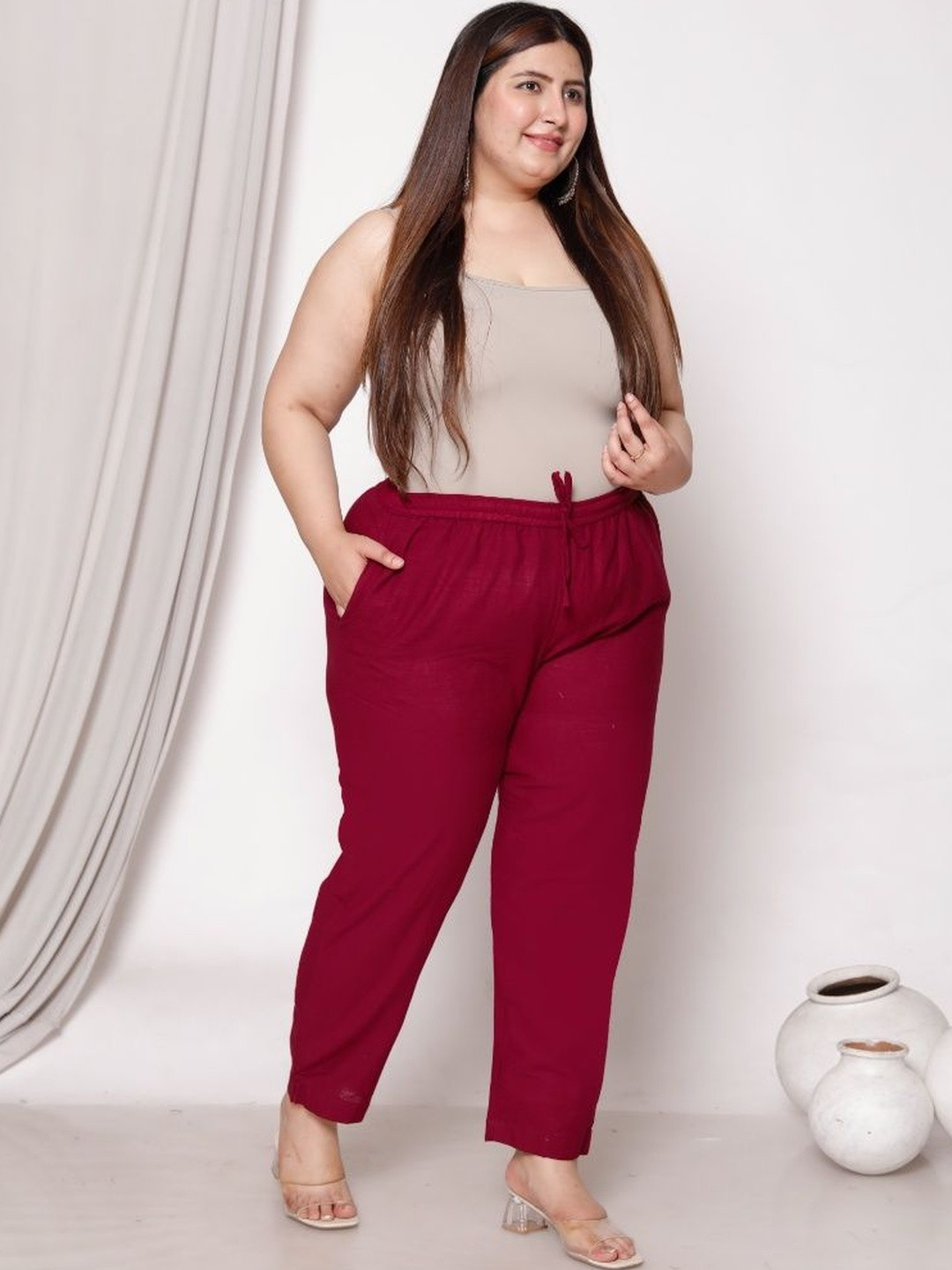 AAVONI Women Relaxed Straight Leg Trousers