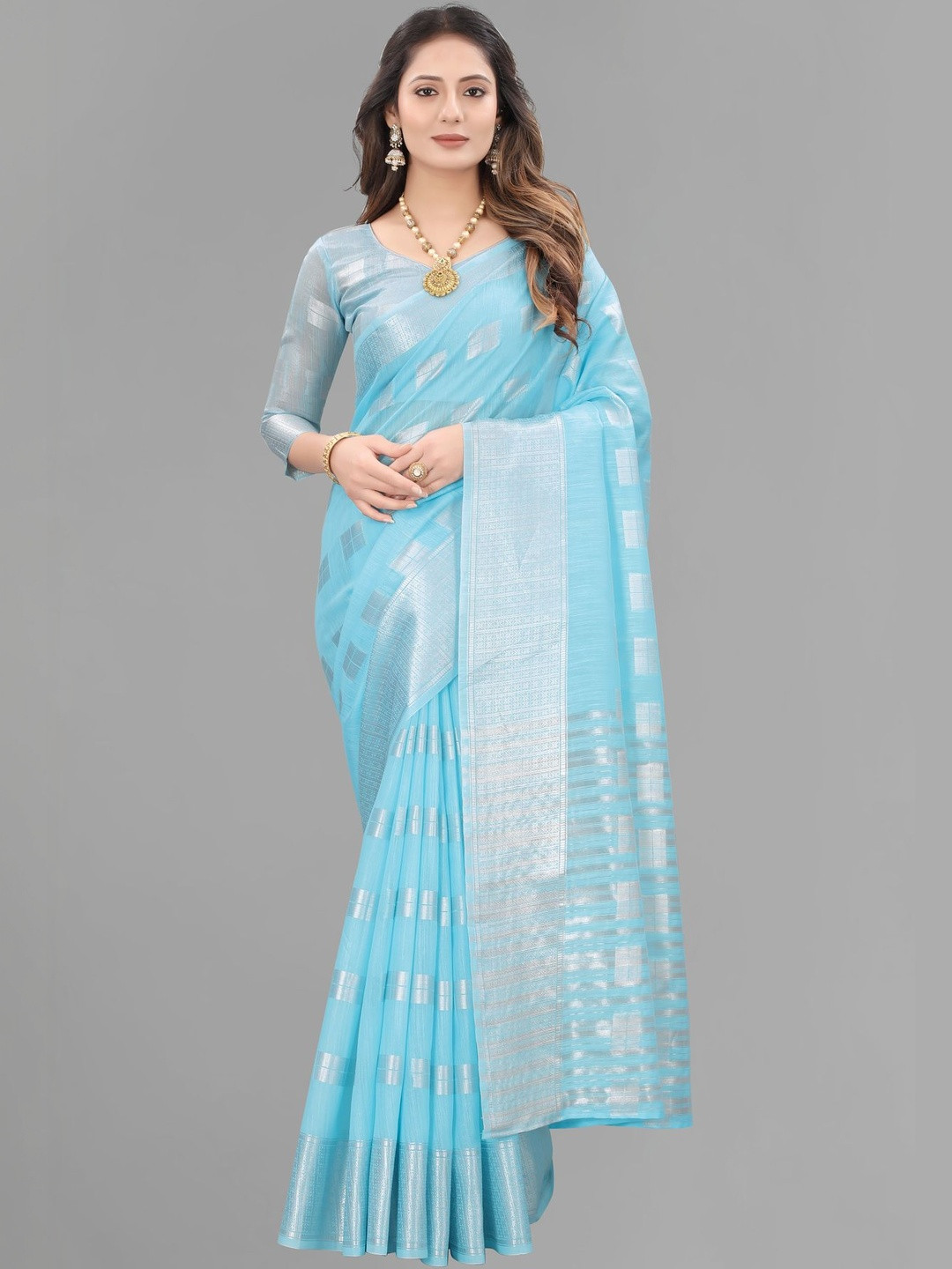 SATANI ENTERPRISE Woven Design Jute Cotton Banarasi Saree