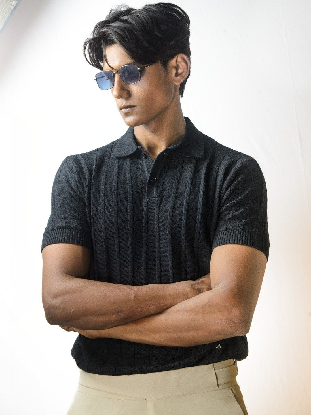 TRICOTE Men Polo Collar T-shirt