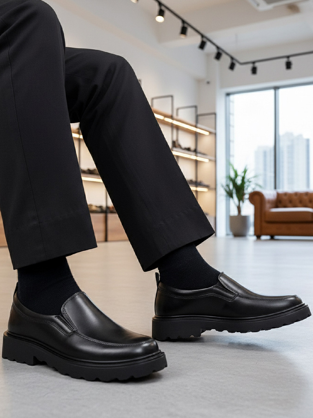 Bxxy Men Round Toe Slip-On Loafers