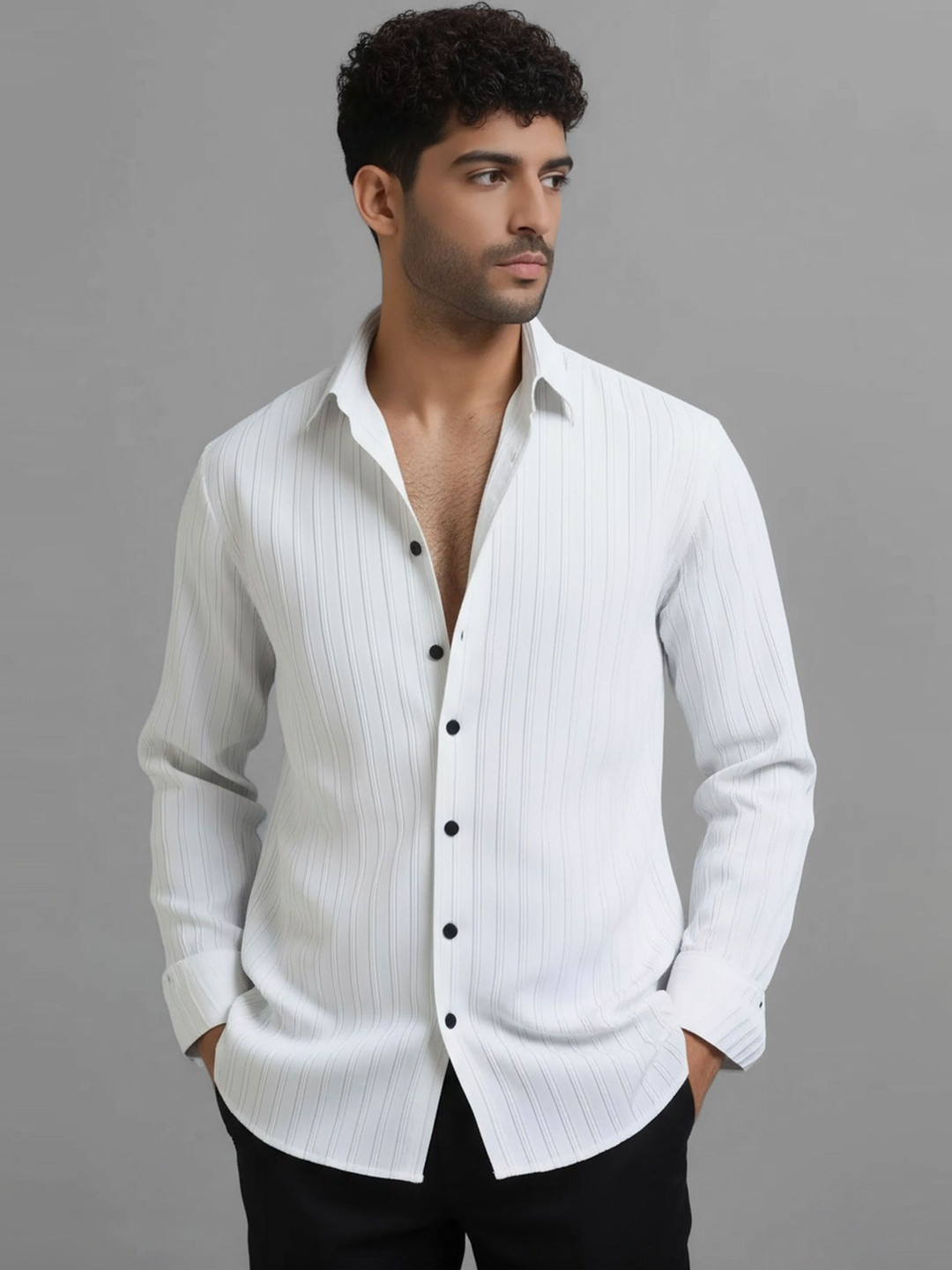 R.Code by The Roadster Life Co. Men Standard Striped Casual Shirt