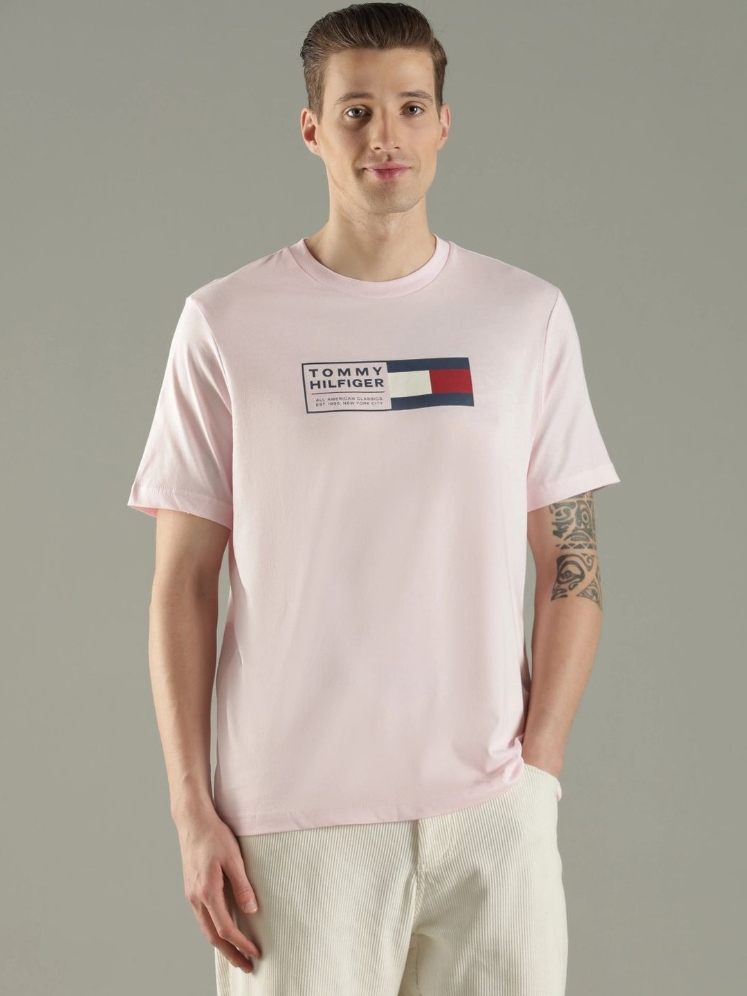 Tommy Hilfiger Men Brand Logo Printed T-shirt